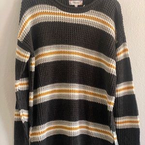 Pink Rose Charcoal Strip Sweater